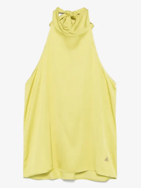 Akep attached-scarf satin top