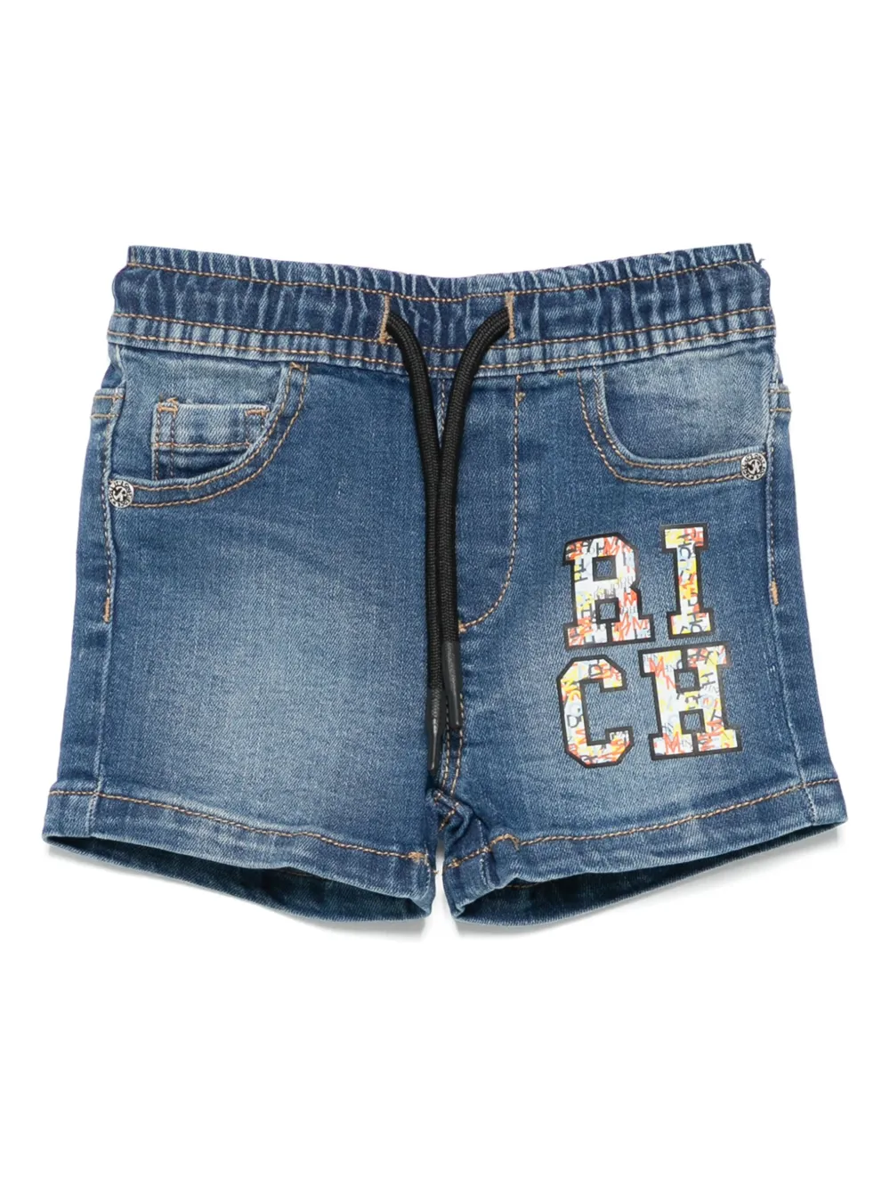 John Richmond Junior Shorts met logoprint Blauw