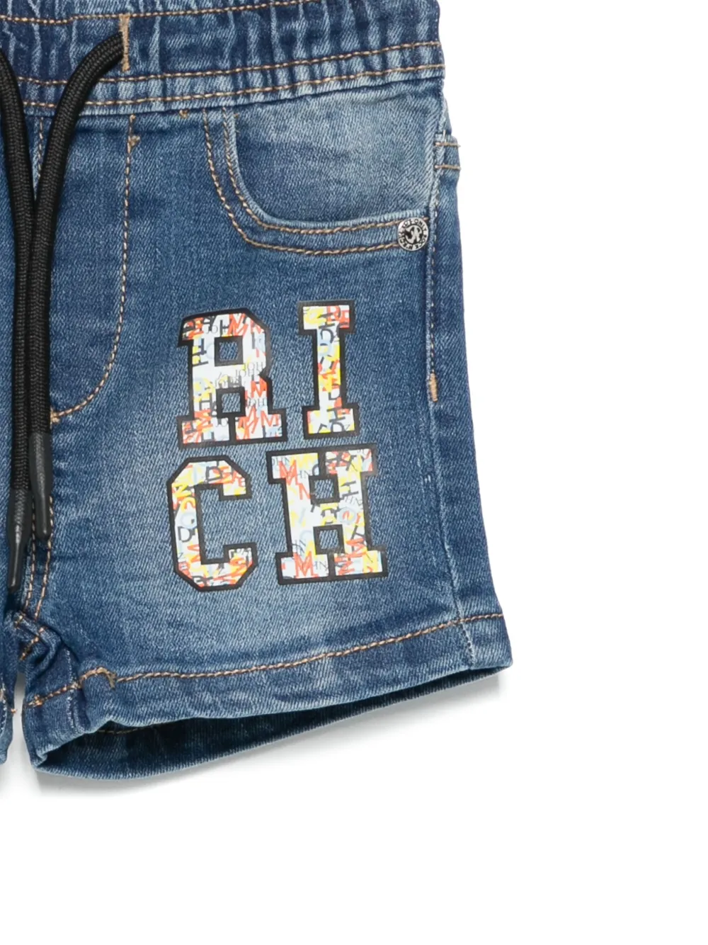 John Richmond Junior Shorts met logoprint Blauw