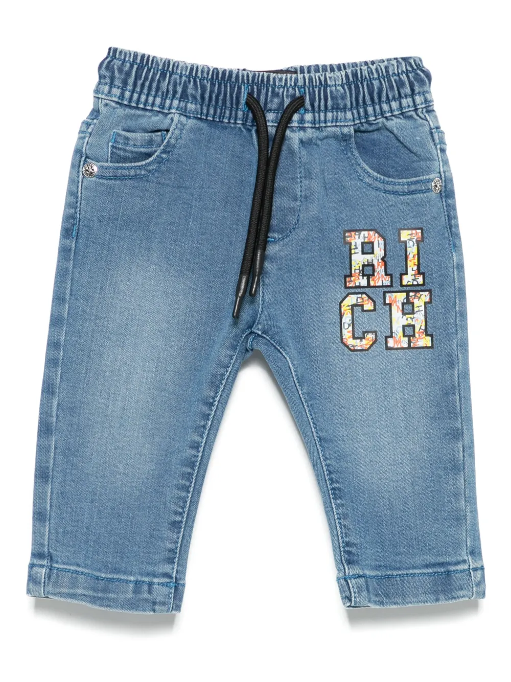 John Richmond Junior Jeans met logoprint Blauw