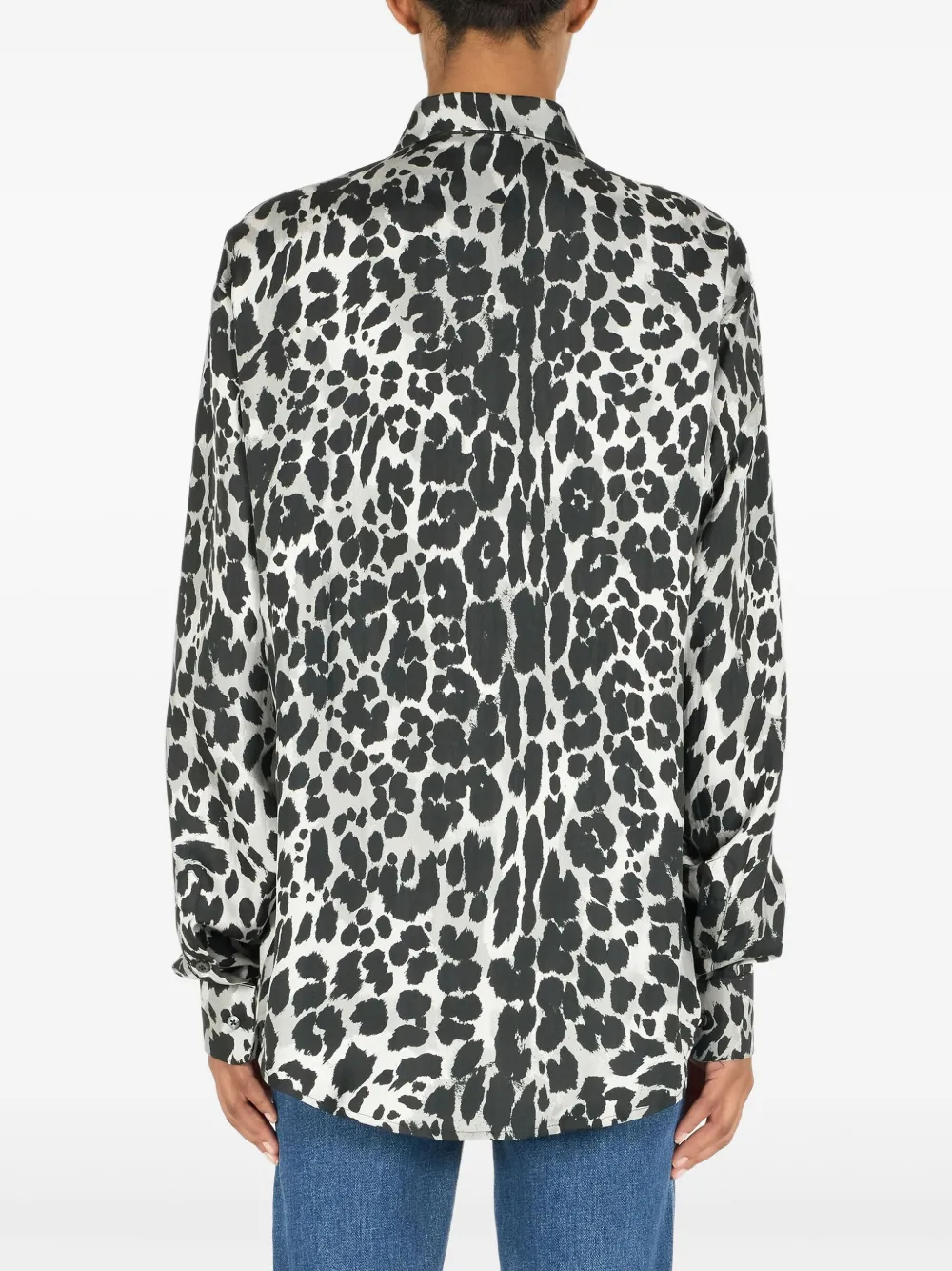Roberto Cavalli Overhemd met luipaardprint Zwart