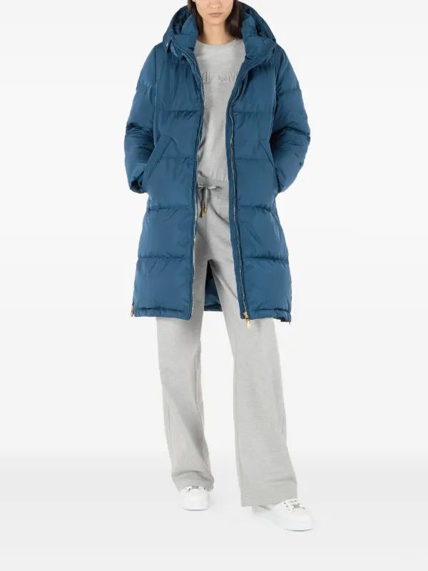 Roberto Cavalli Hooded Puffer Coat Blue FARFETCH TR