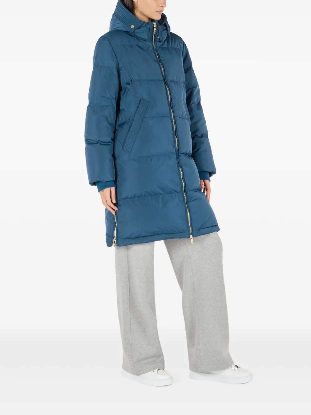 Roberto Cavalli Donsjas met capuchon Blauw