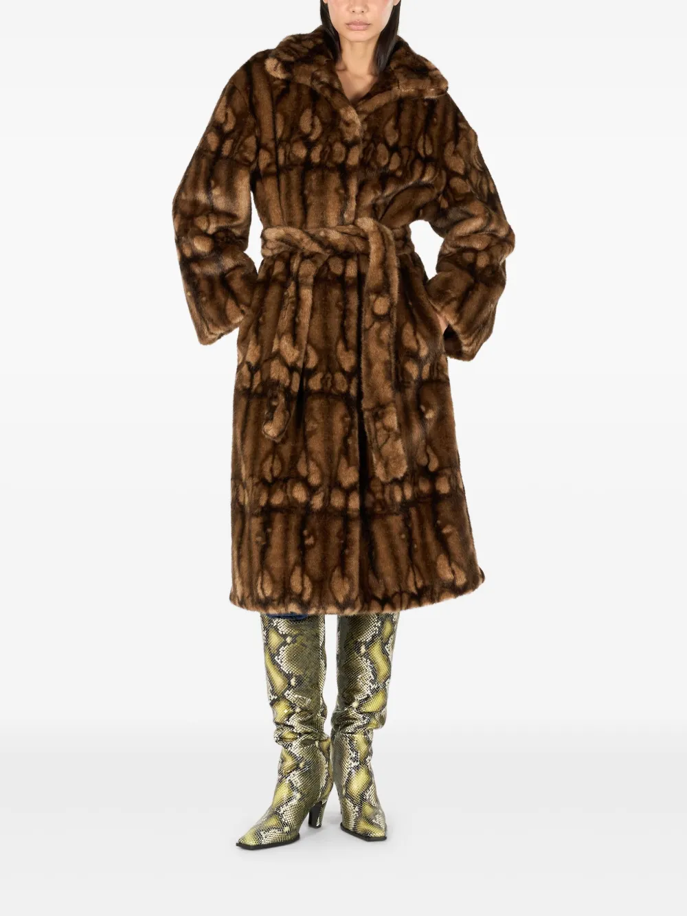Roberto Cavalli abrigo texturizado con cinturón | Abrigos de pelo artificial | Image 2