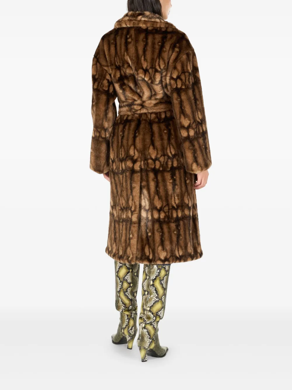 Roberto Cavalli Jas van imitatiebont en met ceintuur Bruin