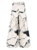 Roberto Cavalli marble-print trousers - White