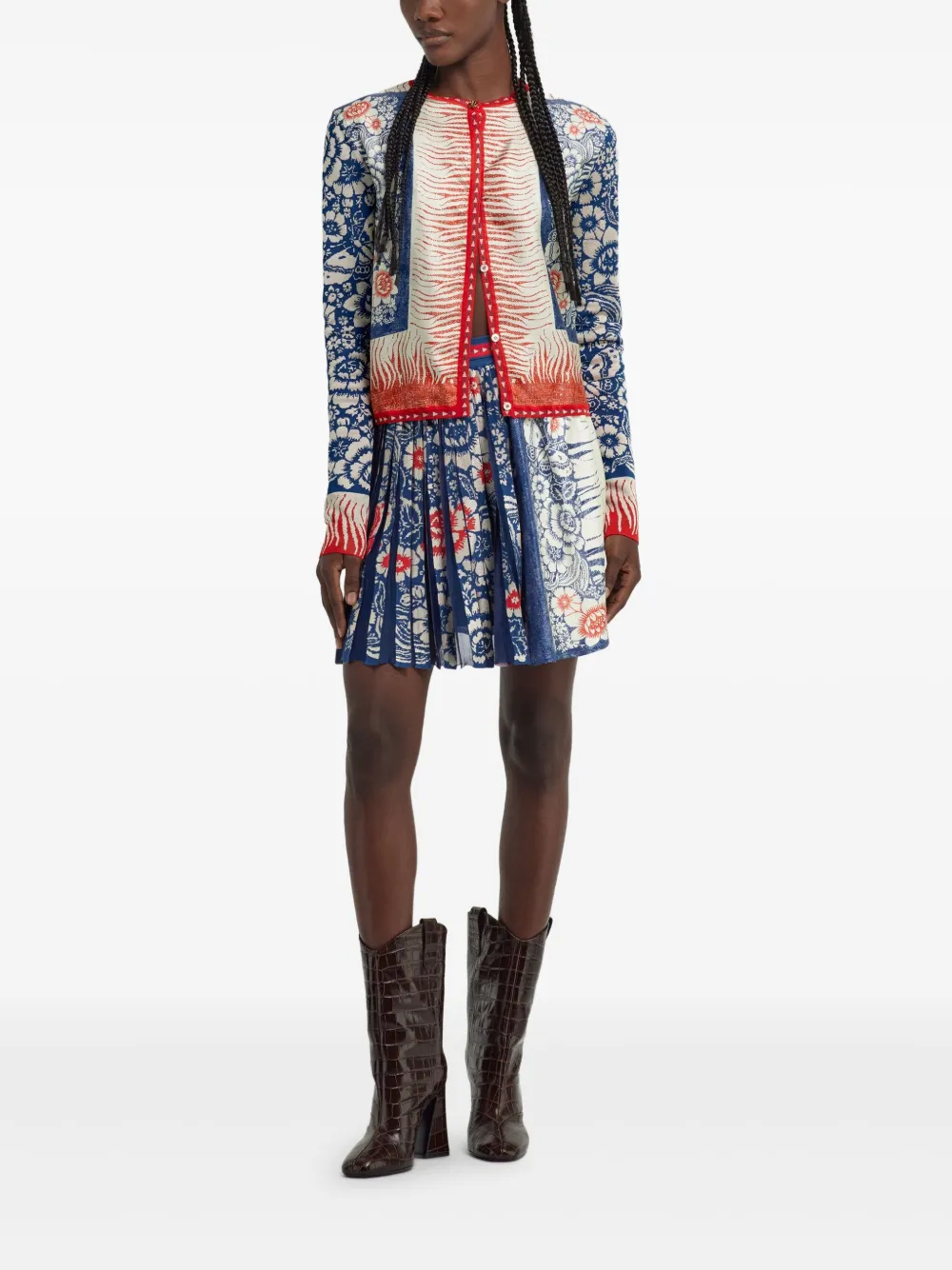 Roberto Cavalli Trui met bandanaprint Blauw