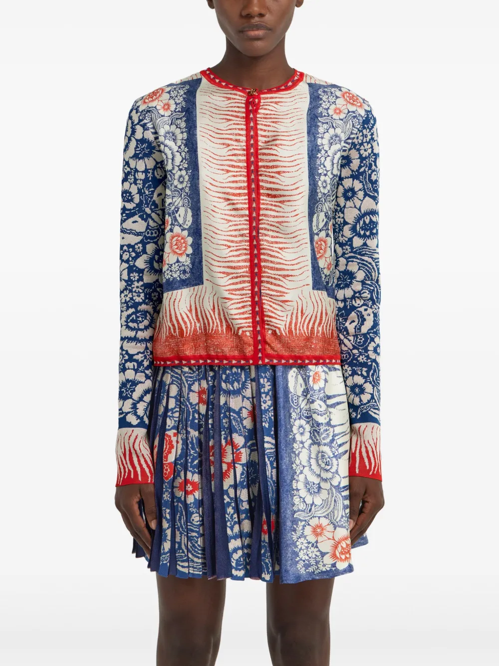 Roberto Cavalli Trui met bandanaprint Blauw