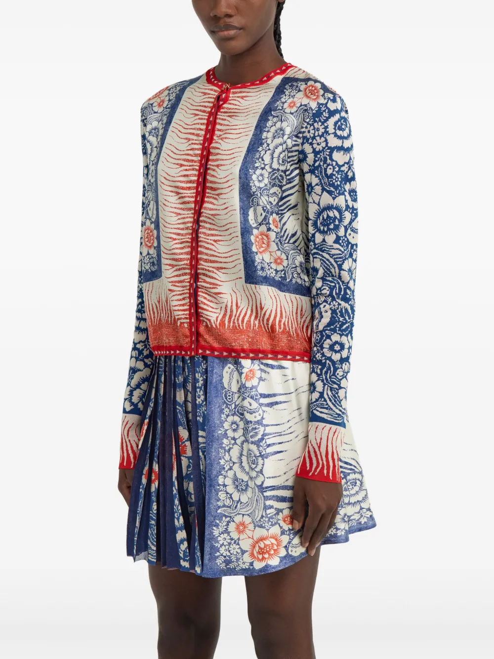 Roberto Cavalli Trui met bandanaprint Blauw