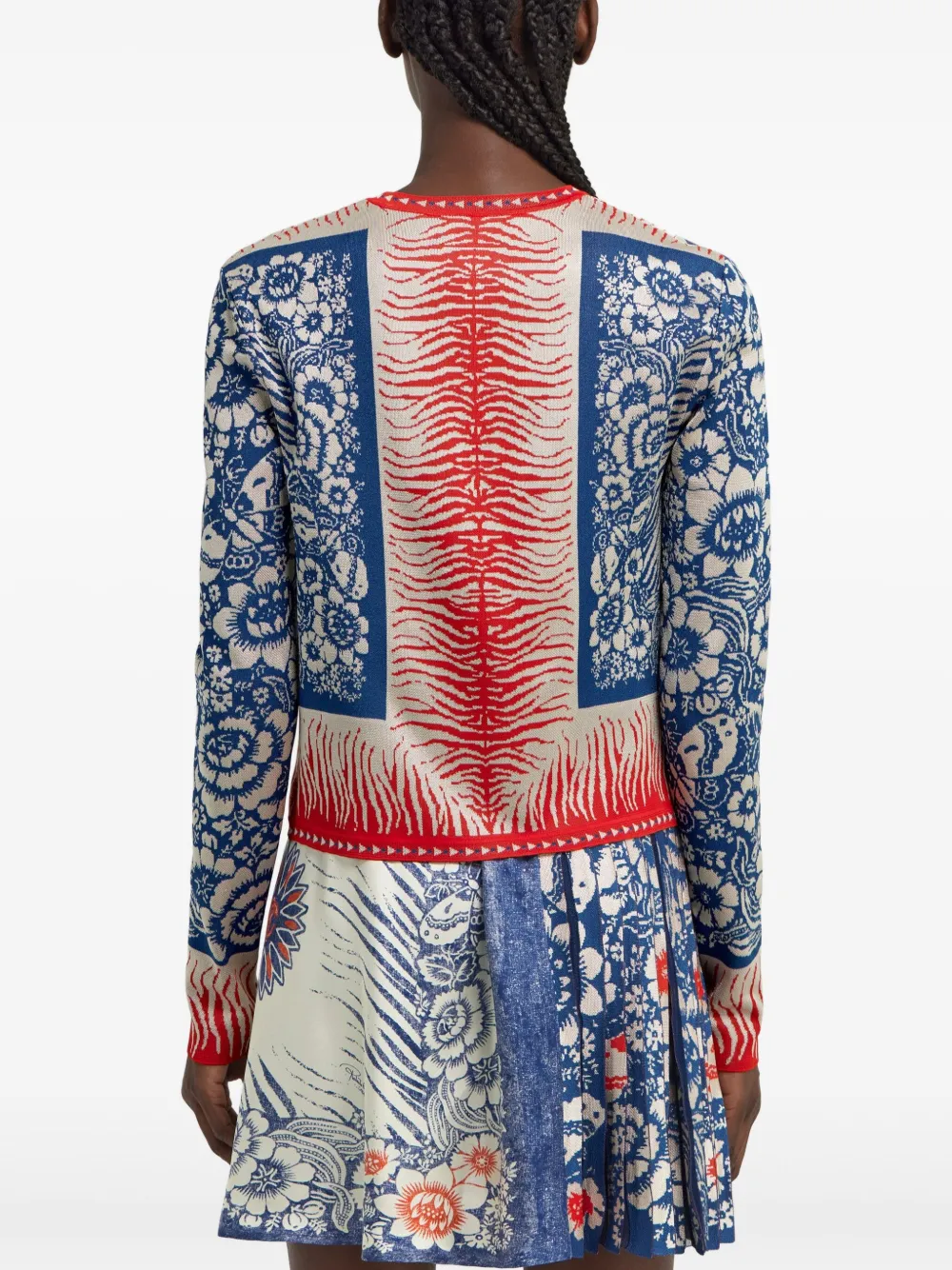 Roberto Cavalli Trui met bandanaprint Blauw