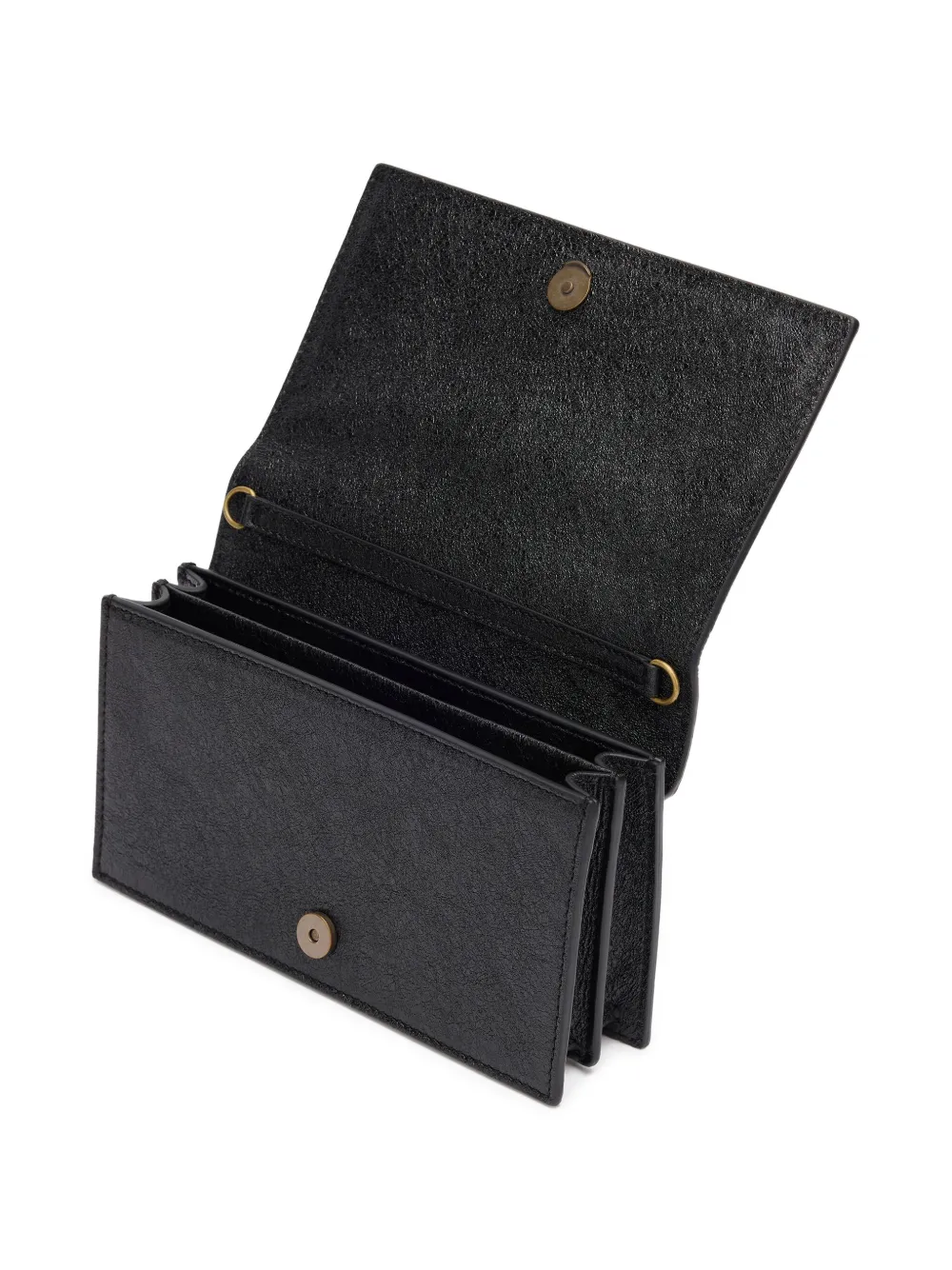 ROBERTO CAVALLI LOGO-PLAQUE LEATHER CLUTCH BAG