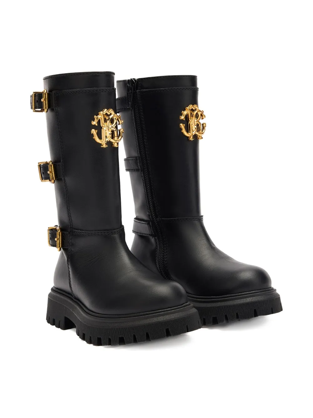 Roberto Cavalli Junior buckle-embellished boots Black