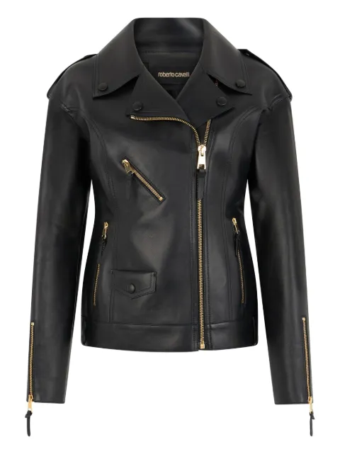 Roberto Cavalli leather biker jacket 