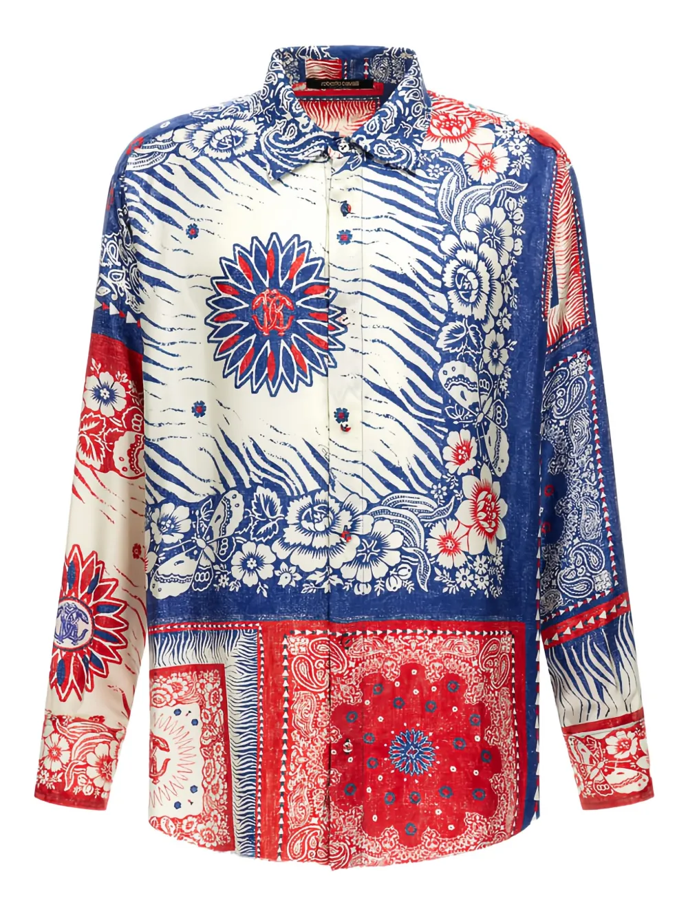 Roberto Cavalli Hemd aus Seide - Blau