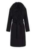 Roberto Cavalli shearling-collar coat - Black
