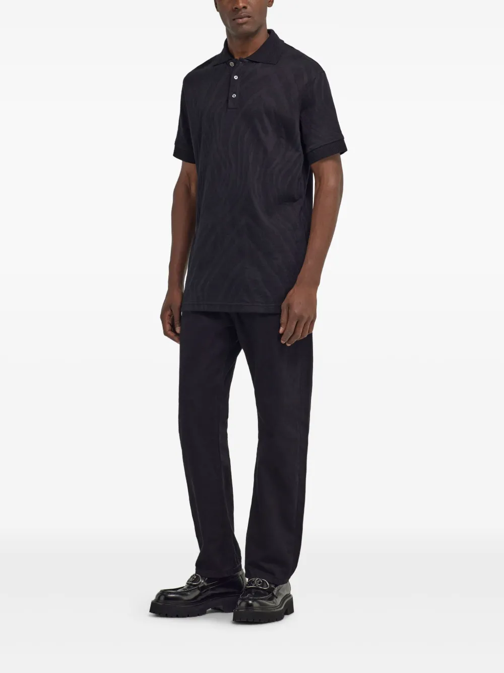 Roberto Cavalli Freedom-print polo shirt - Zwart
