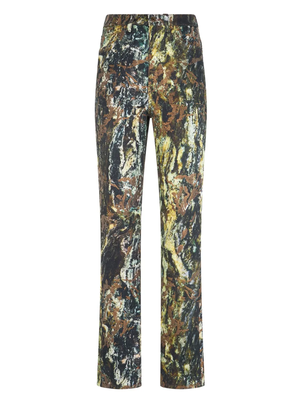 Roberto Cavalli Straight broek met abstracte print Groen