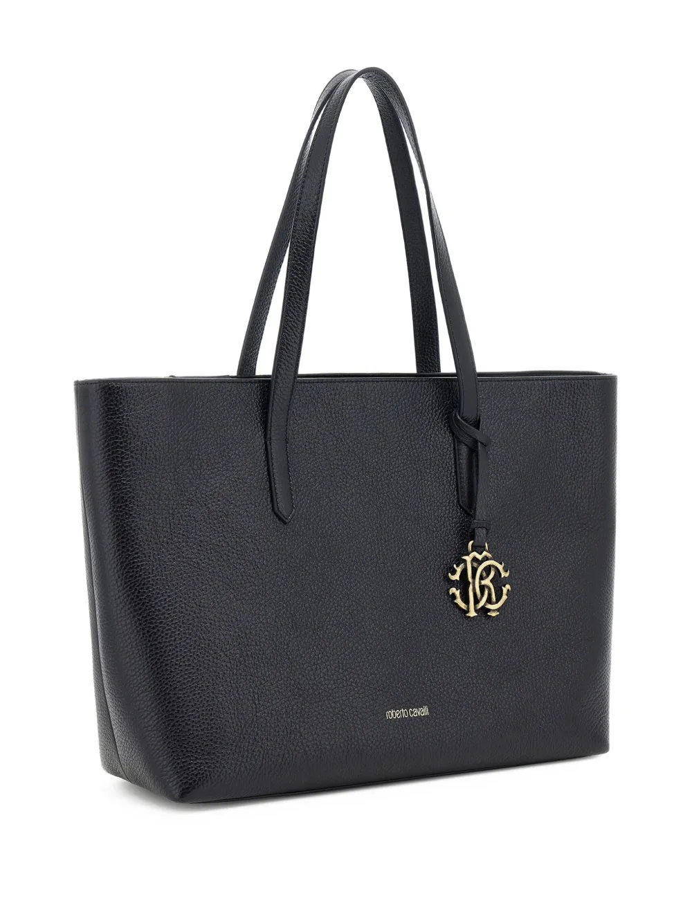 Roberto Cavalli Leren shopper Zwart