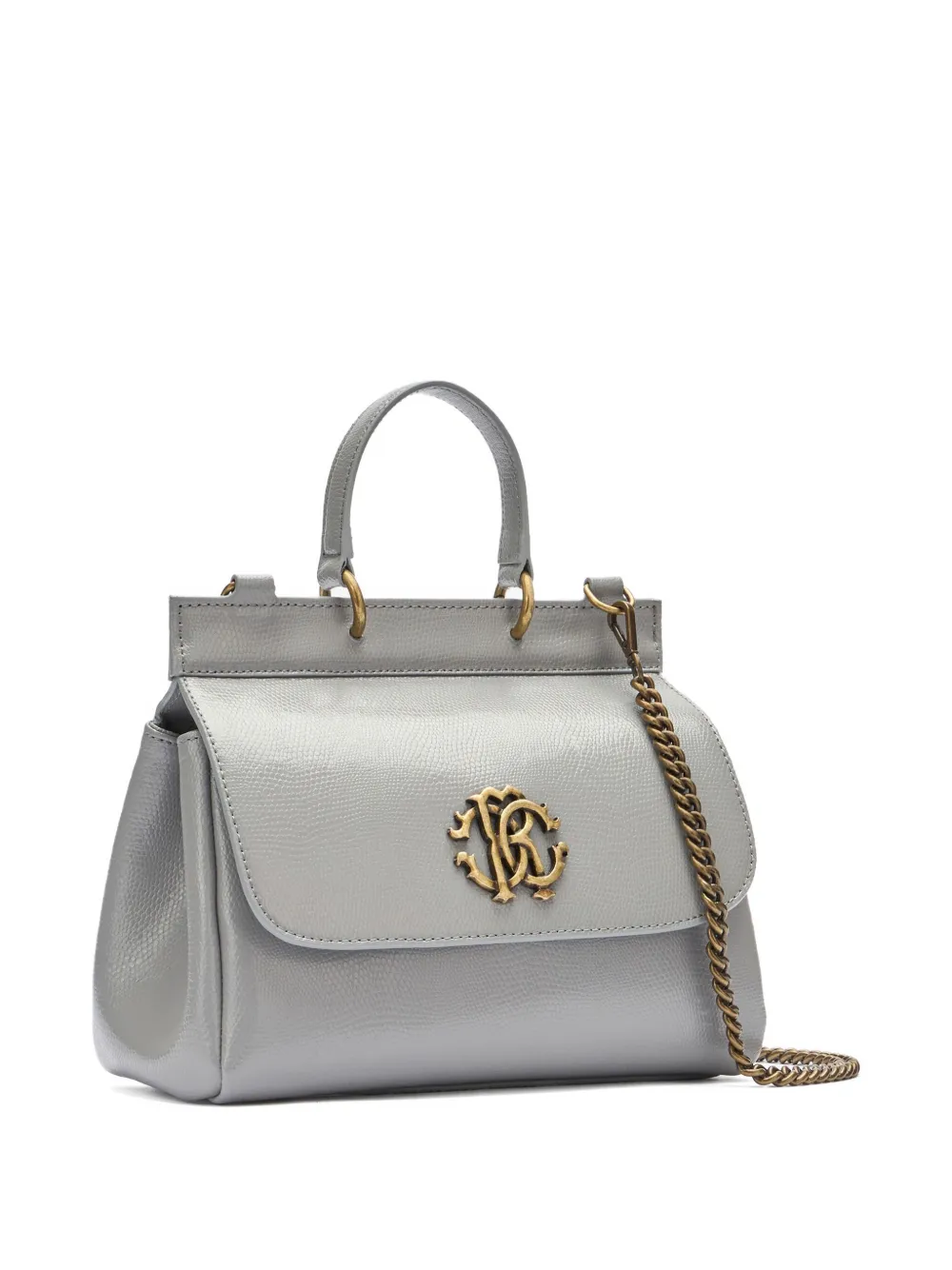 ROBERTO CAVALLI MONOGRAM RC-PLAQUE TOTE BAG