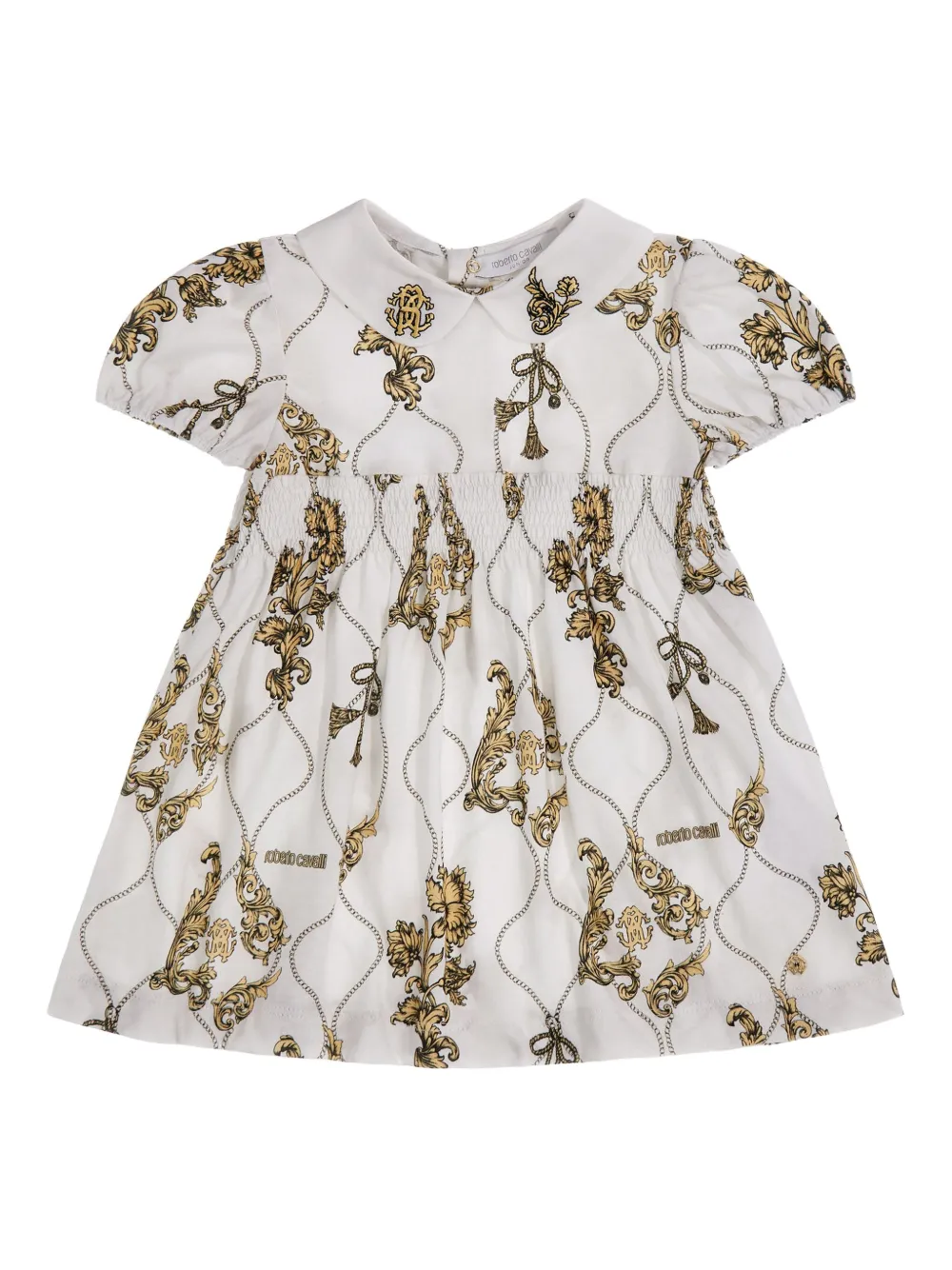Roberto Cavalli Junior vestido corto con estampado gráfico | blanco | Image 1