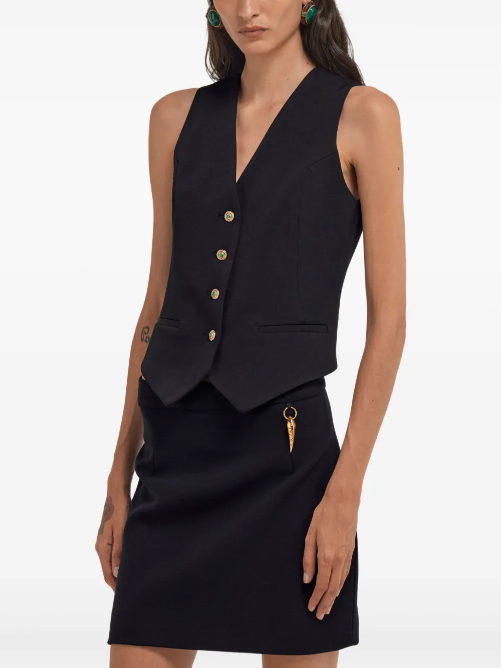 Roberto Cavalli Gilet met V-hals Zwart