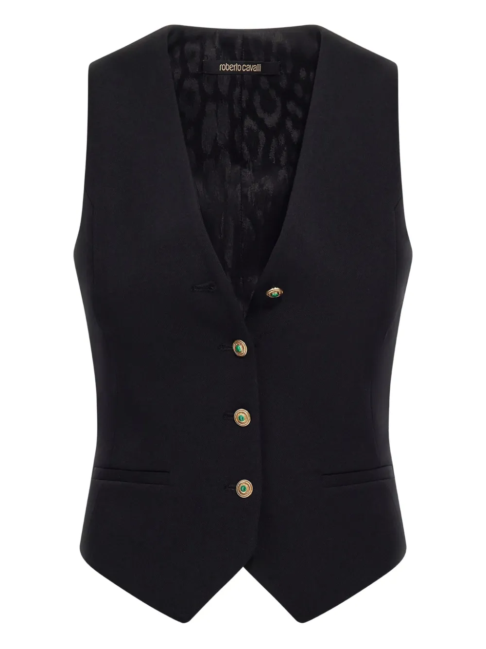 Roberto Cavalli Gilet met V-hals Zwart