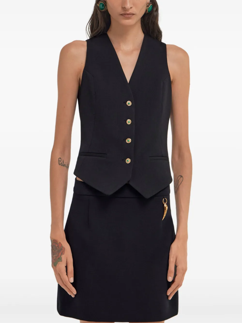 Roberto Cavalli Gilet met V-hals Zwart