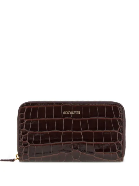 Roberto Cavalli cartera con efecto de piel de cocodrilo y cierre