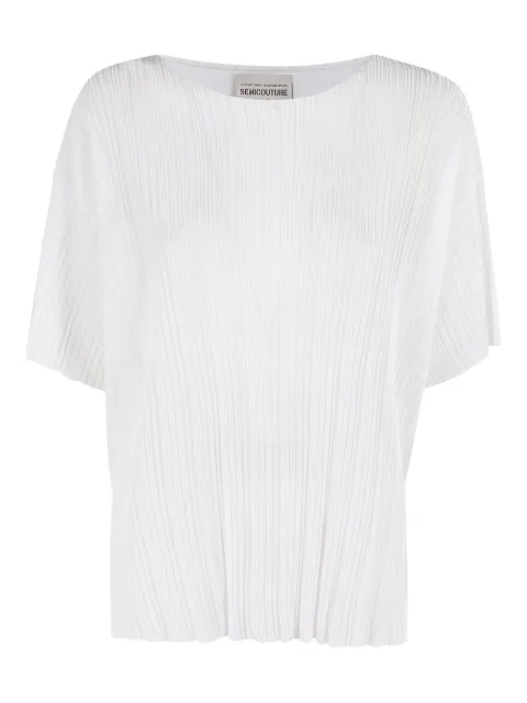 Semicouture pleated short-sleeve blouse