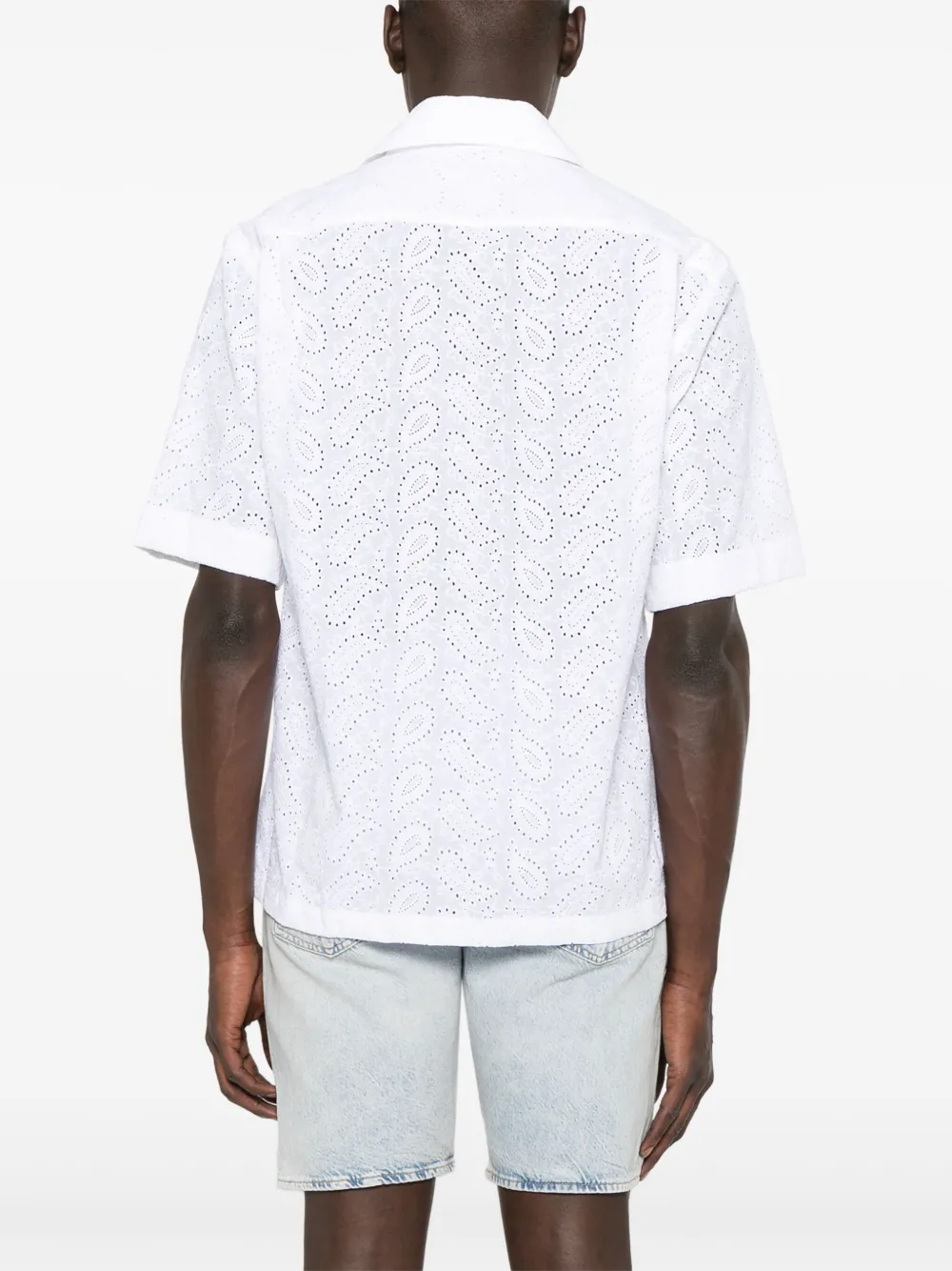 Eleventy Broderie anglaise overhemd Wit