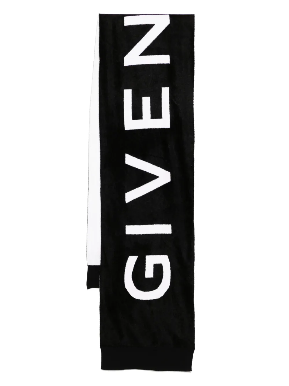 Givenchy Reversible Logo-intarsia Scarf In Black