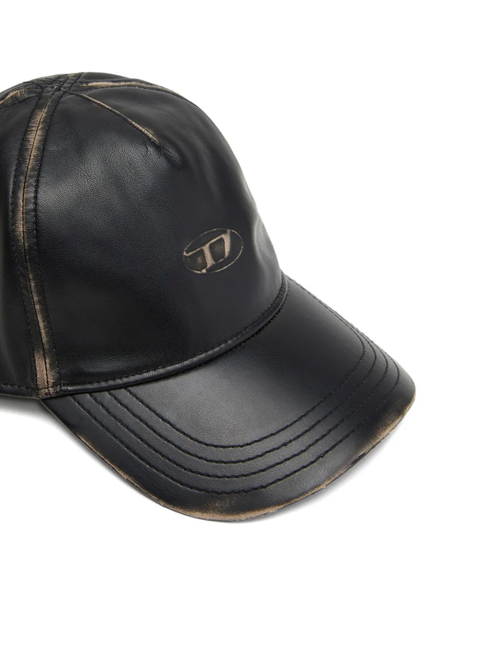Diesel Honkbalpet met logo-reliëf Zwart