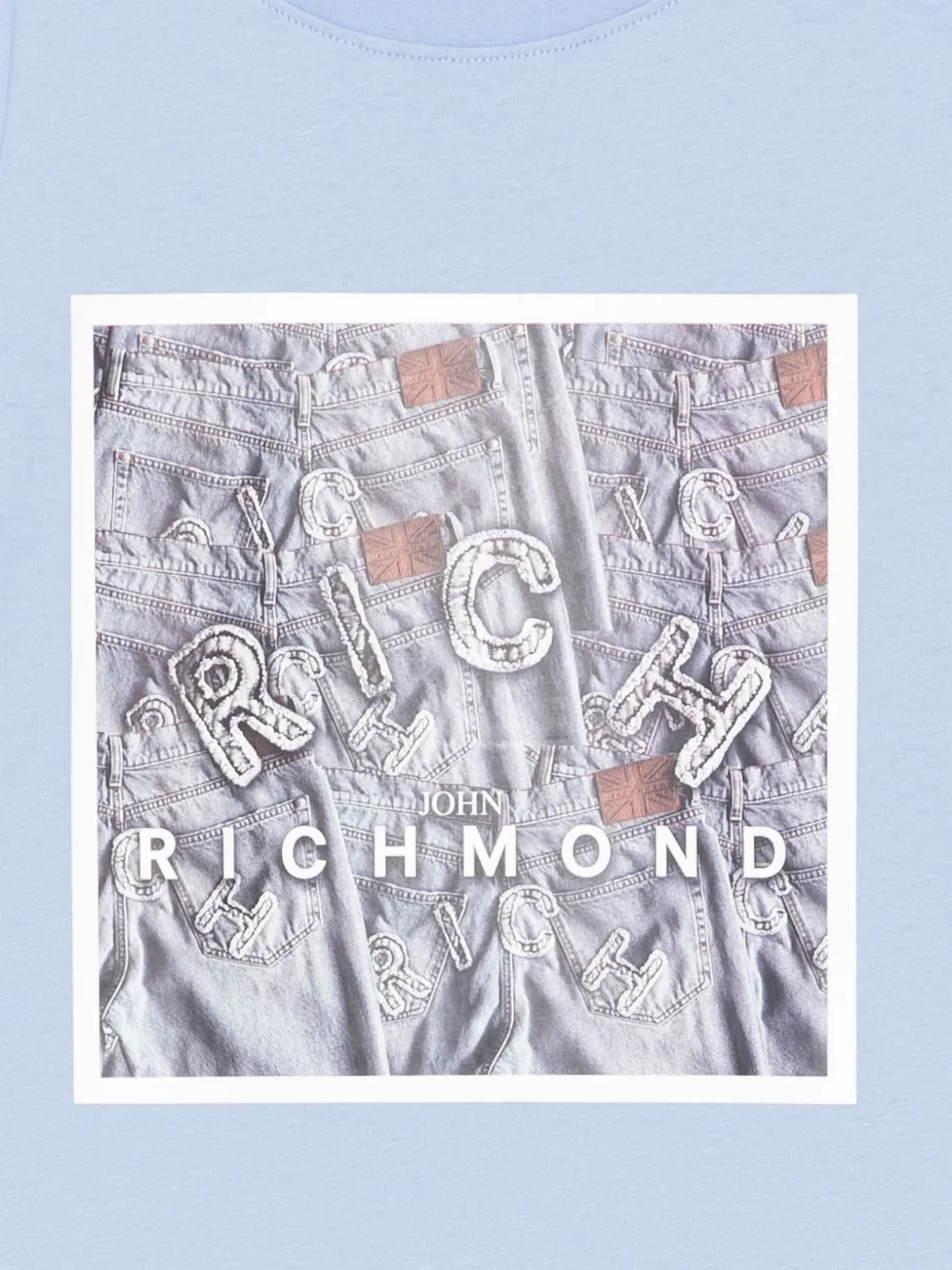 John Richmond Junior T-shirt met logoprint Blauw