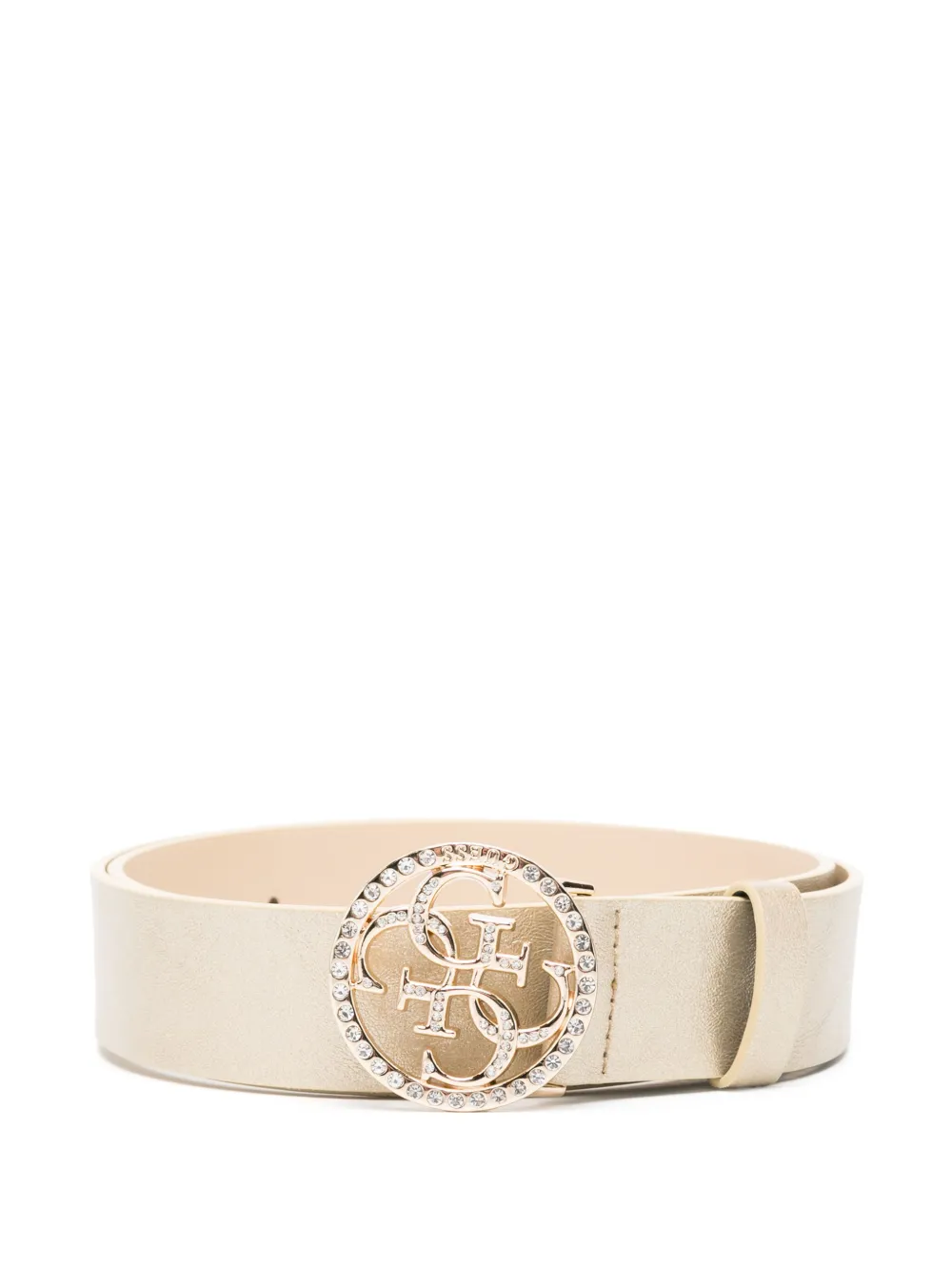 GUESS USA logo-buckle belt - ゴールドトーン GUESS USA logo-buckle belt - ゴールドトーン