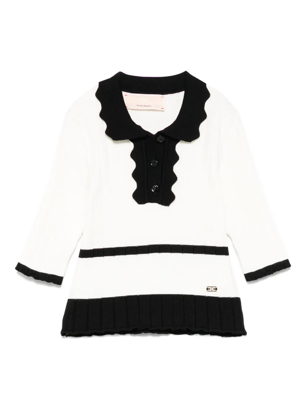 Elisabetta Franchi La Mia Bambina Top met contrasterende afwerking Wit