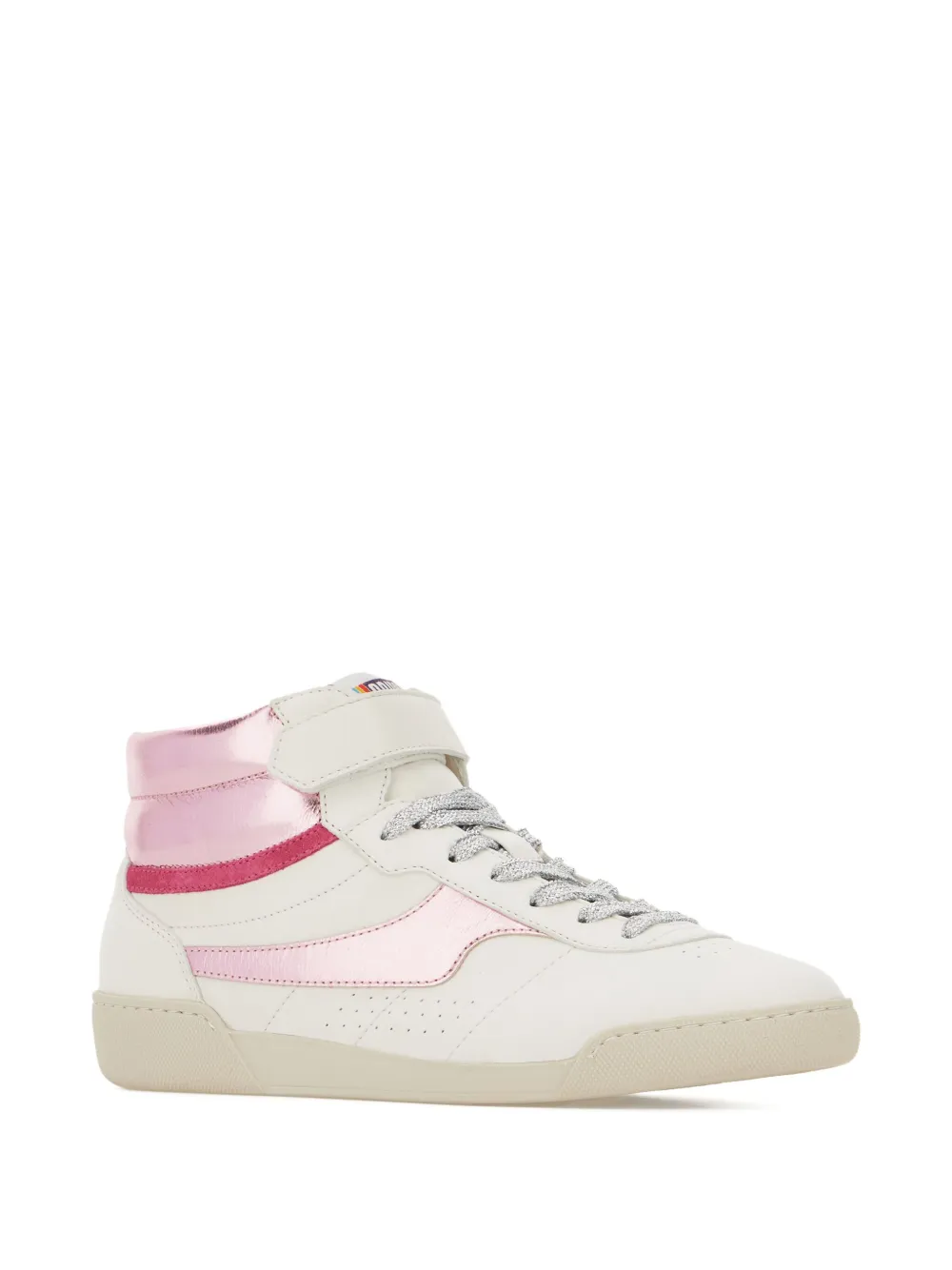 ABICA Jane metallic-panel high-top sneakers Neutrals