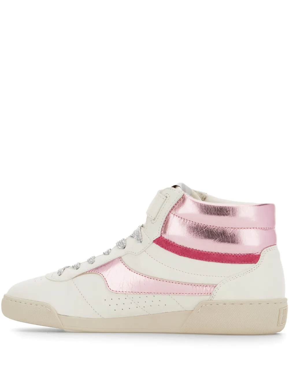 ABICA Jane metallic-panel high-top sneakers Neutrals