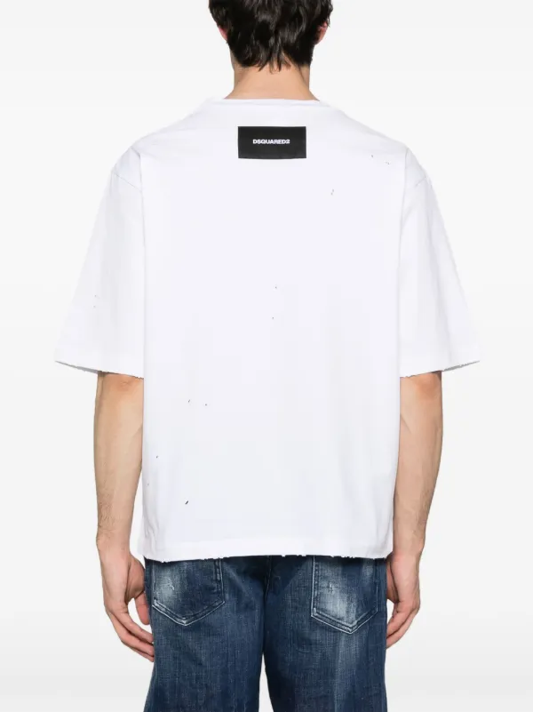 【送料&関税込】Dsquared2 D2 Logo Patch Crewneck T-shirt Cool Fit Logo Patch T-Shirt