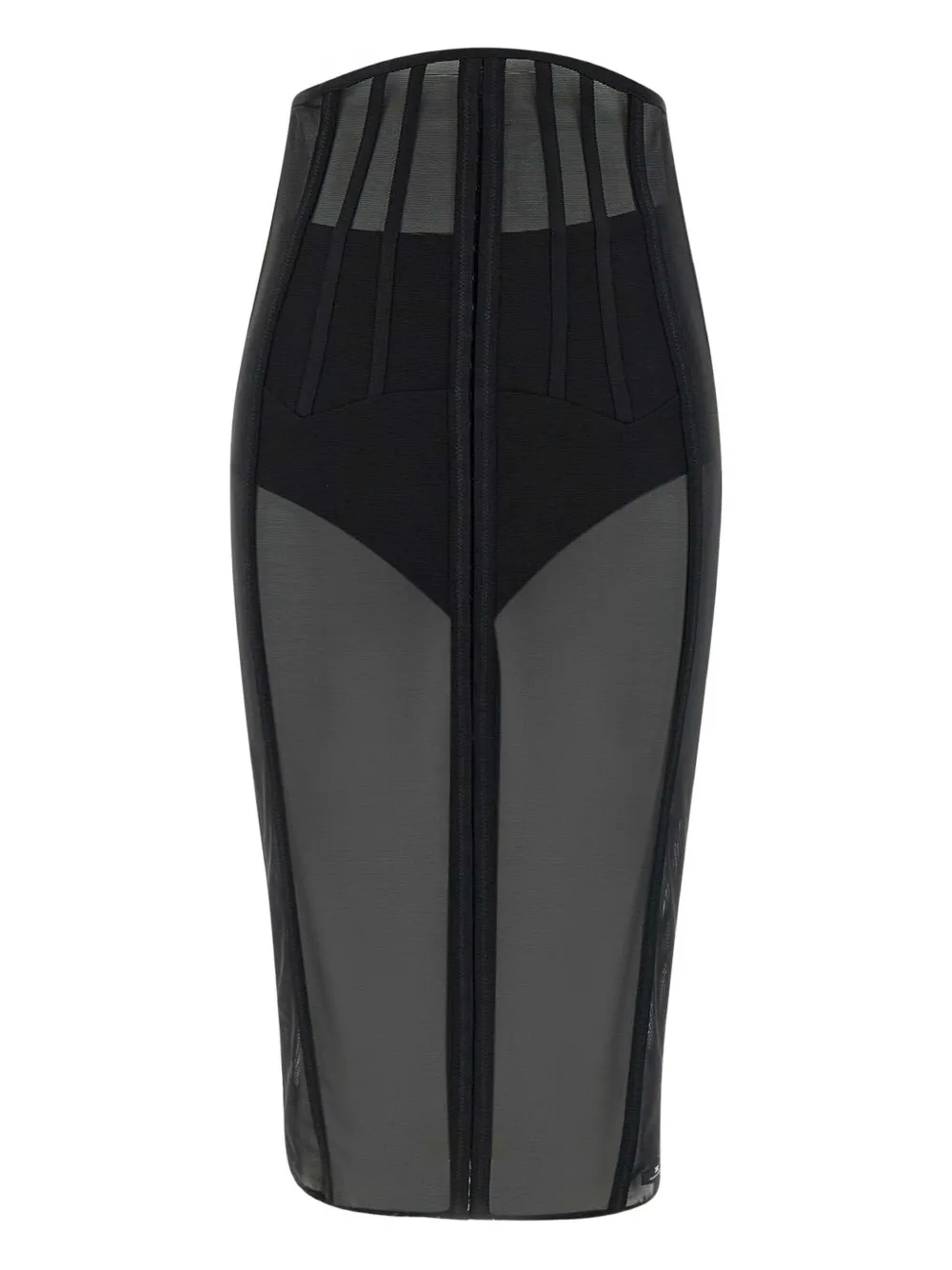 Elisabetta Franchi Events tulen midi-rok Zwart
