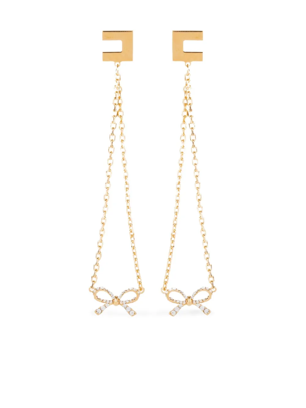 Elisabetta Franchi aretes con placa del logo | dorado | Image 1