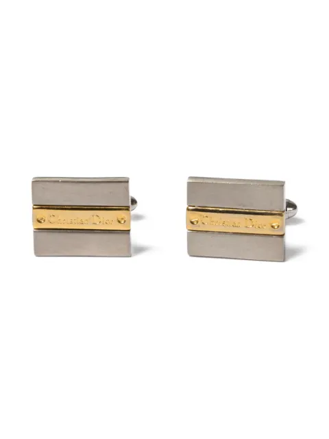 Christian Dior Pre-Owned 1980s logo-engraved cufflinks