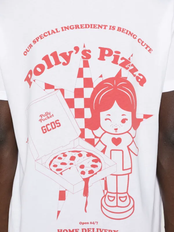 GCDS x Polly Pocket Pizza T-shirt | White | FARFETCH