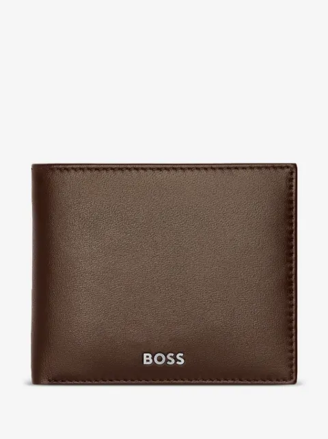 BOSS logo-print leather wallet