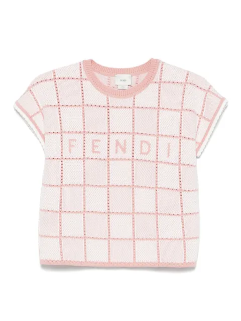 Fendi Kids playera con logo bordado