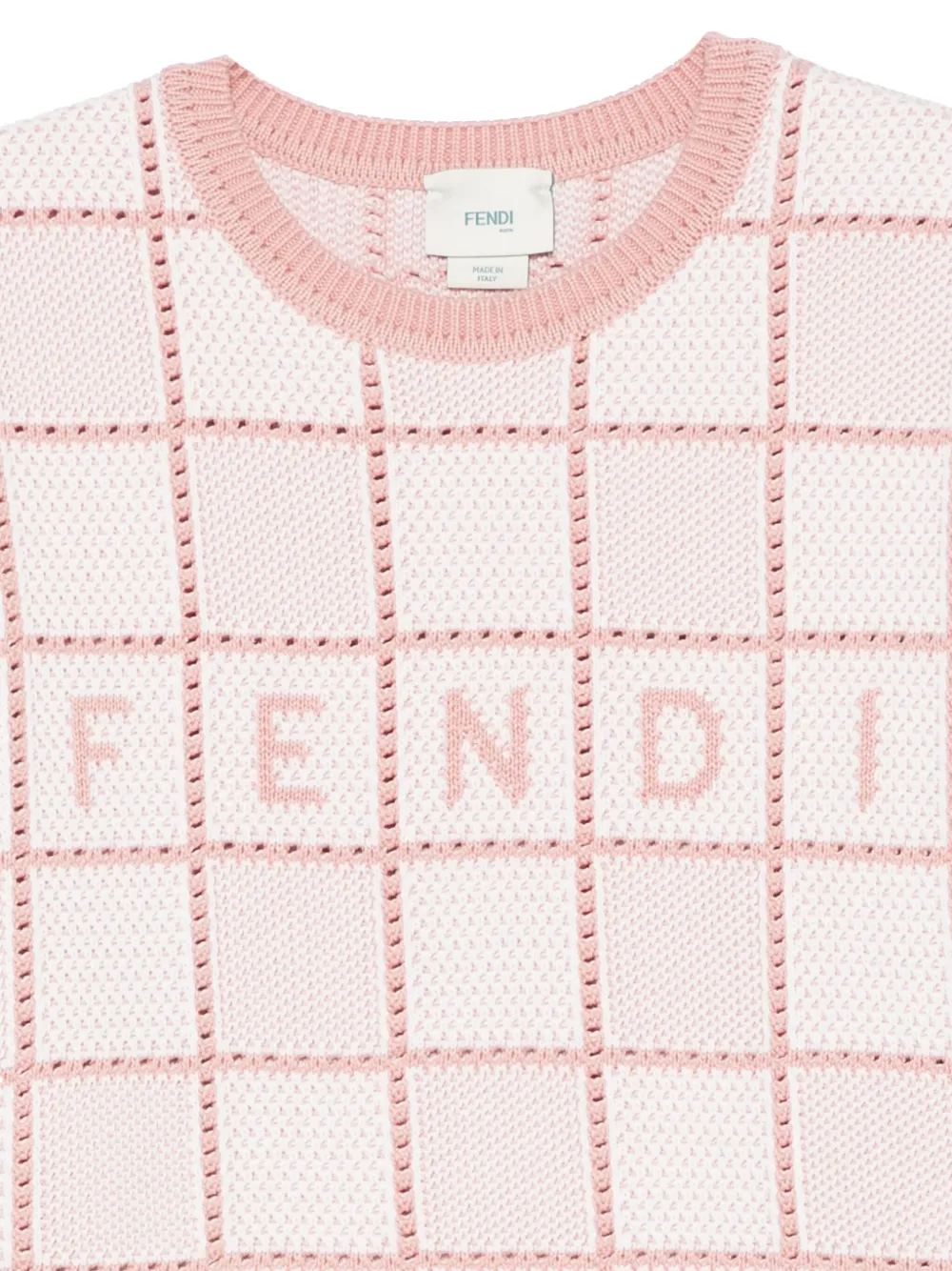 Fendi Kids T-shirt met geborduurd logo Roze