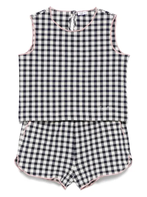 Il Gufo set de top y shorts con motivo de cuadros