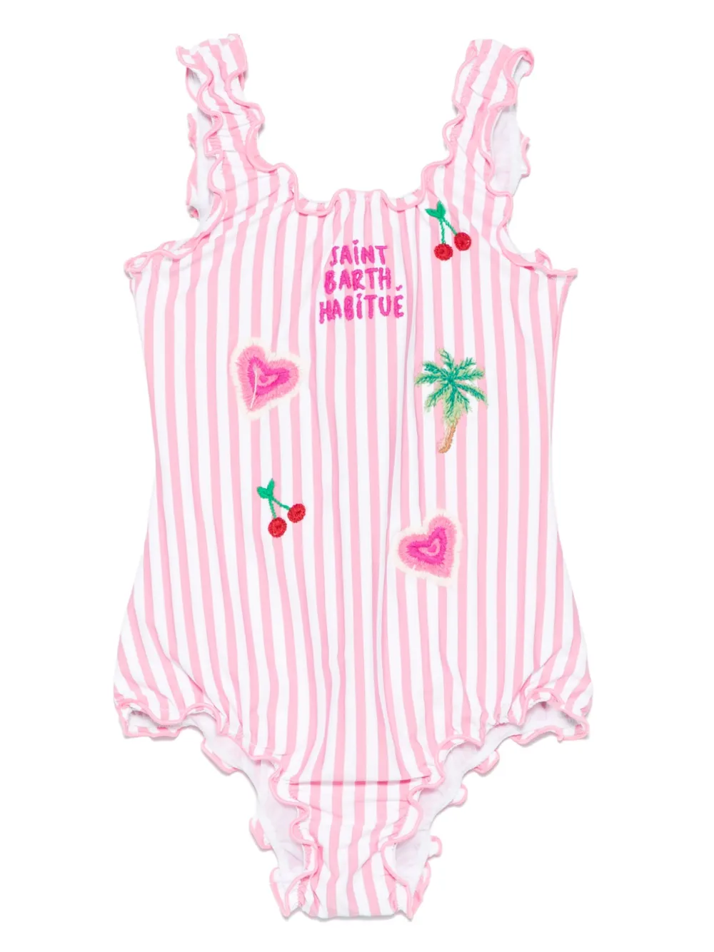 MC2 Saint Barth Kids ストライプ ワンピース水着 - ピンク MC2 Saint Barth Kids ストライプ ワンピース水着 - ピンク