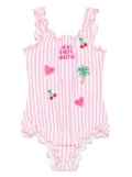 MC2 Saint Barth Kids striped swimsuit - Pink