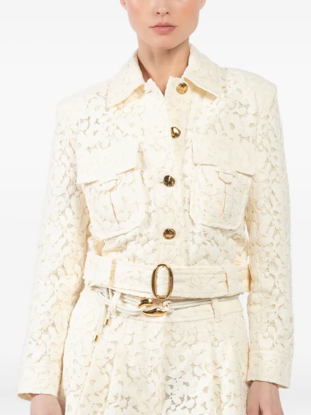 ZIMMERMANN Jack van katoenblend met kant Beige