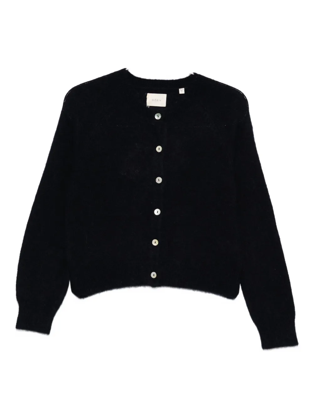 fine-knit button-up cardigan